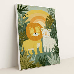 Sunrise Friends in the Quiet Jungle by Melissa King - White Frame Stretchiez