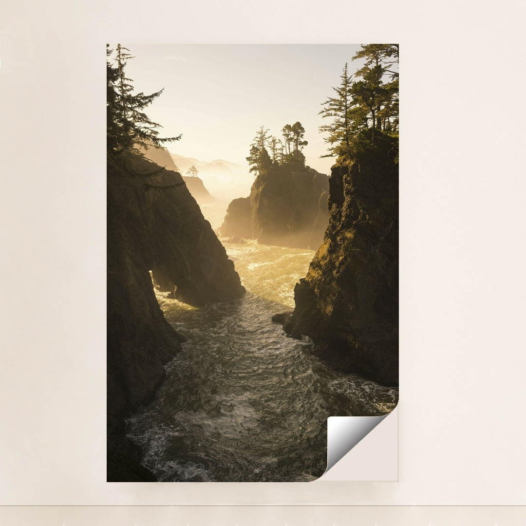Sunset Over Rocky Coastline by Stephen Leonardi - Peeliez