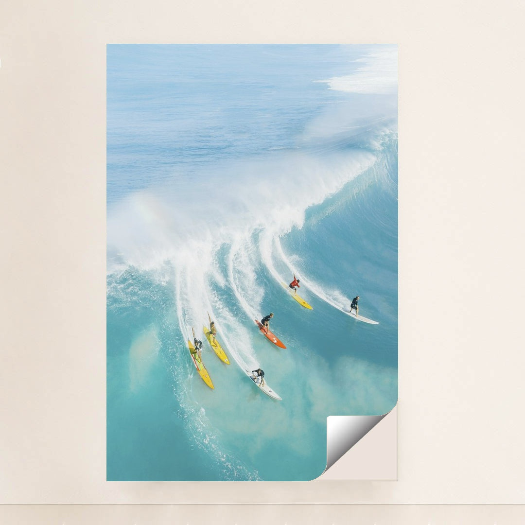 Surfers Riding Waves in Hawaii by Jess Loiterton - Peeliez