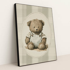 Teddy in Overalls by Anna Stone - Black Frame Stretchiez
