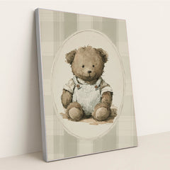 Teddy in Overalls by Anna Stone - Silver Frame Stretchiez