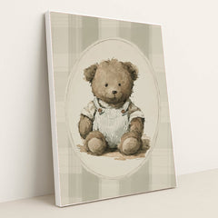 Teddy in Overalls by Anna Stone - White Frame Stretchiez