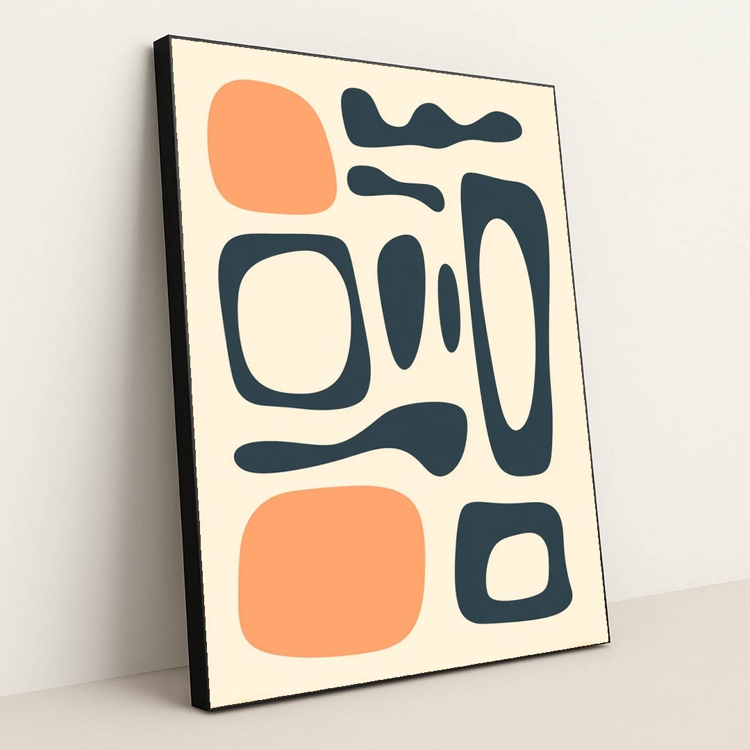 Terracotta Glyphs by Wall Gusto™ - Black Frame Stretchiez