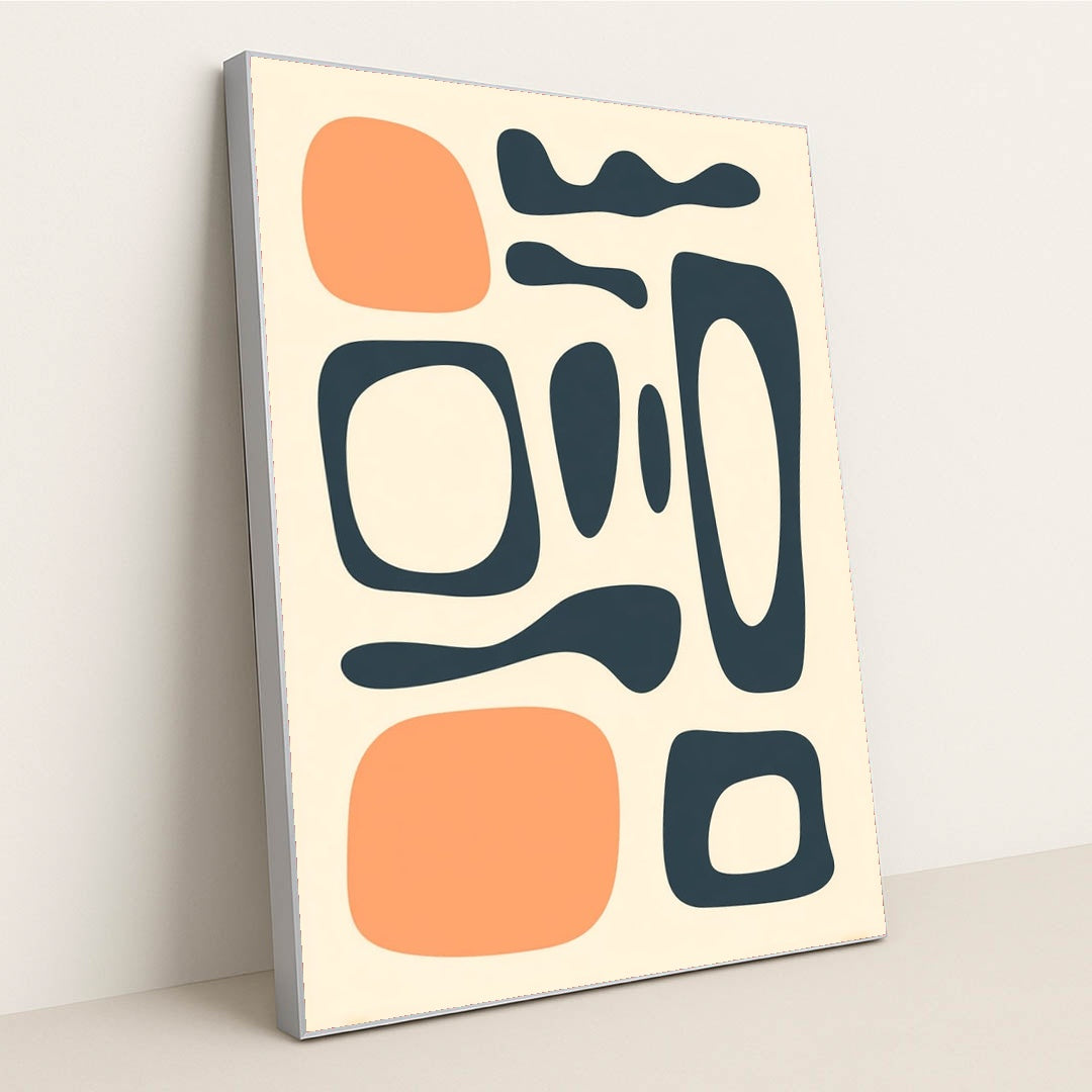 Terracotta Glyphs by Wall Gusto™ - Silver Frame Stretchiez