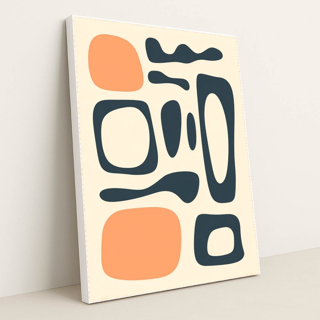 Terracotta Glyphs by Wall Gusto™ - White Frame Stretchiez