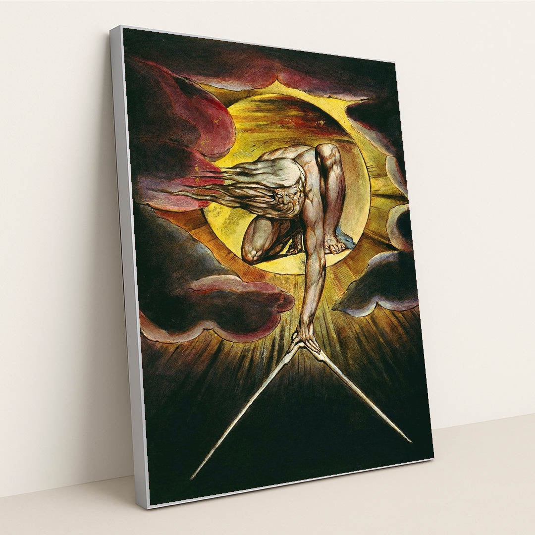 The Ancient of Days by William Blake - Silver Frame Stretchiez