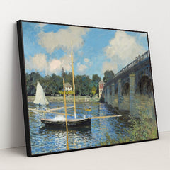 The Bridge at Argenteuil (1874) by Claude Monet - Black Frame Stretchiez