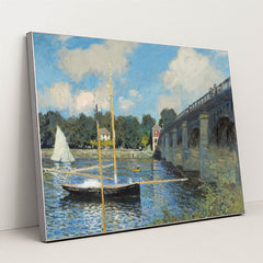 The Bridge at Argenteuil (1874) by Claude Monet - Silver Frame Stretchiez