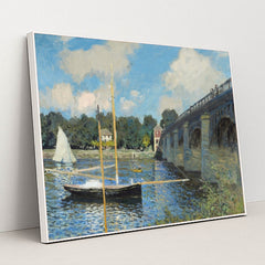 The Bridge at Argenteuil (1874) by Claude Monet - White Frame Stretchiez