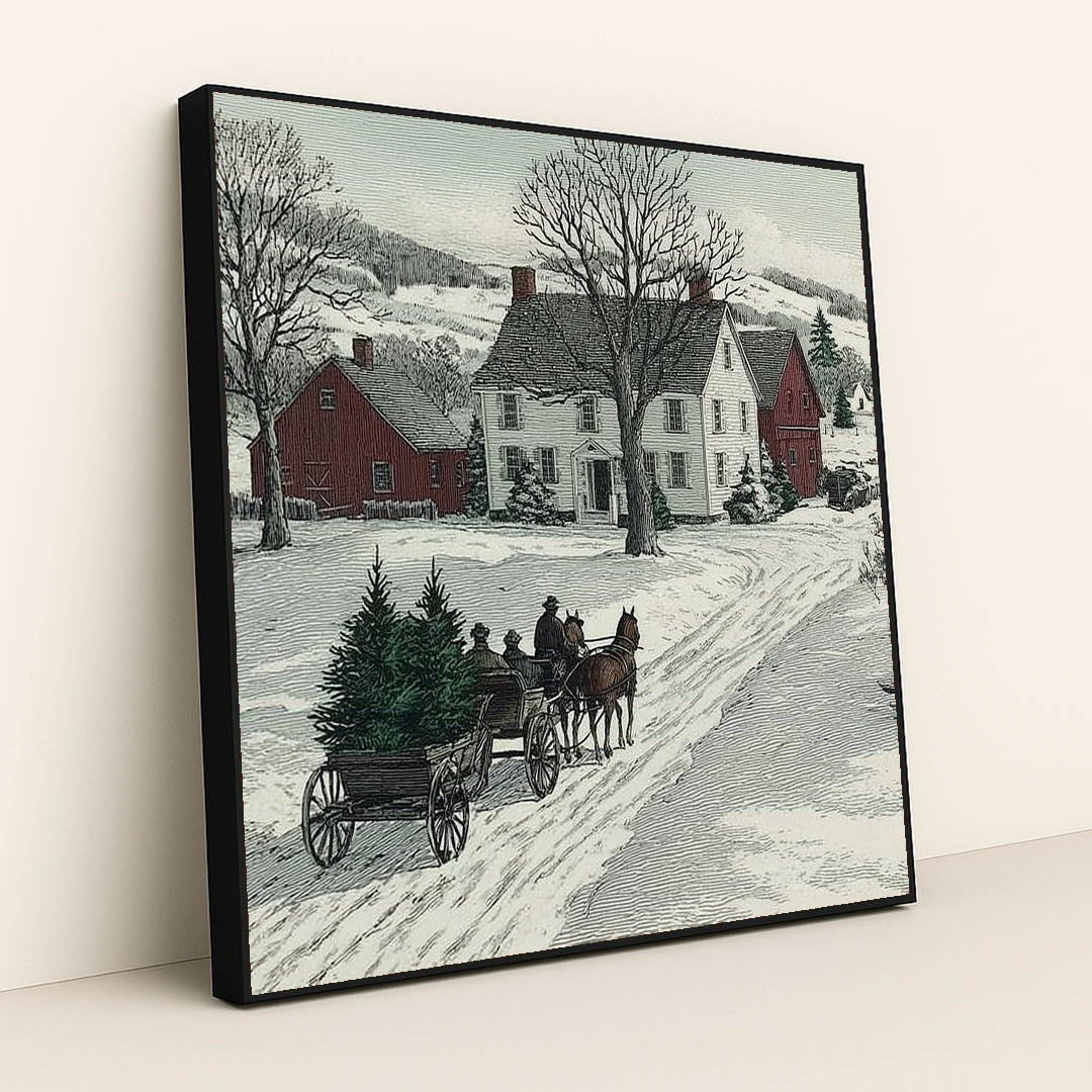 The Christmas Tree Run by James Green - Black Frame Stretchiez