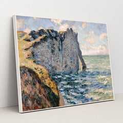 The Cliff of Aval, Etrétat (1885) by Claude Monet - White Frame Stretchiez