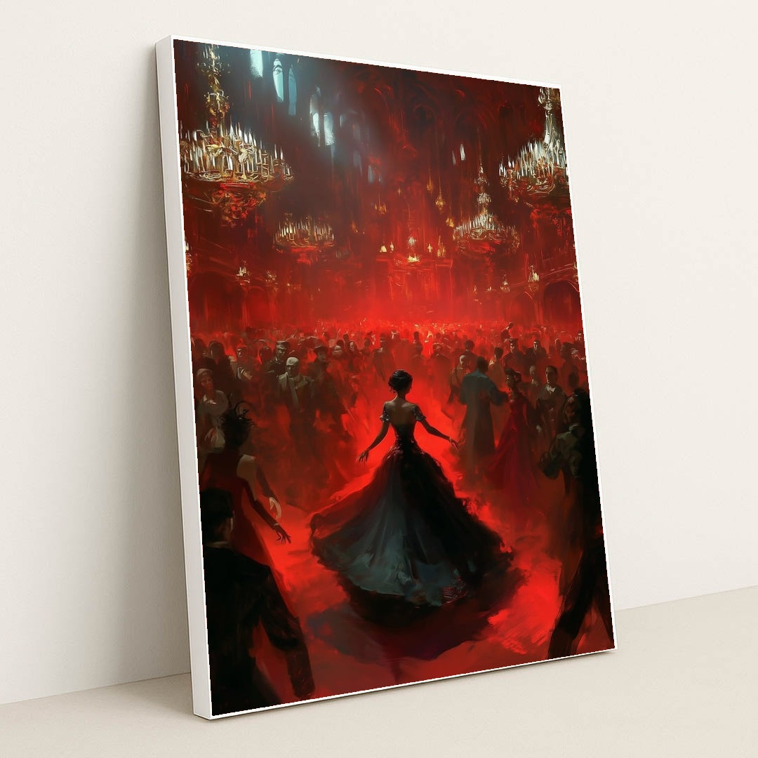 The Crimson Waltz by Seven Akins - White Frame Stretchiez