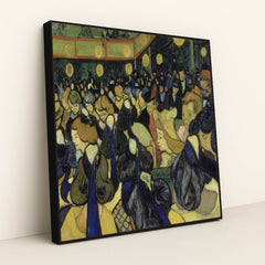 The Dance Hall In Arles (1888) by Vincent van Gogh - Black Frame Stretchiez