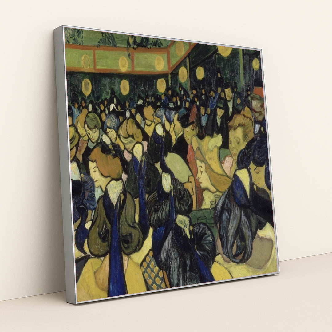 The Dance Hall In Arles (1888) by Vincent van Gogh - Silver Frame Stretchiez