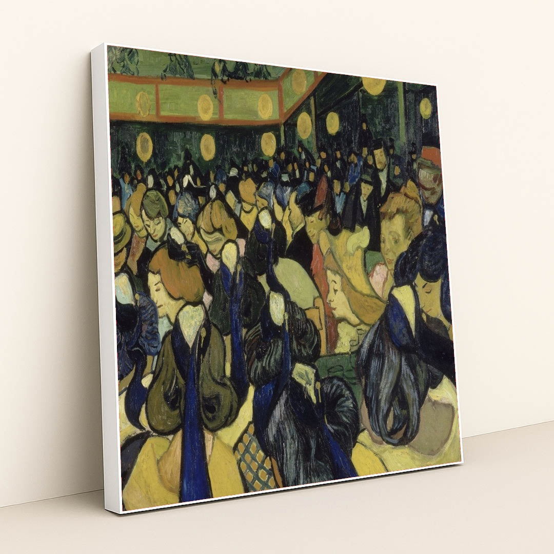 The Dance Hall In Arles (1888) by Vincent van Gogh - White Frame Stretchiez