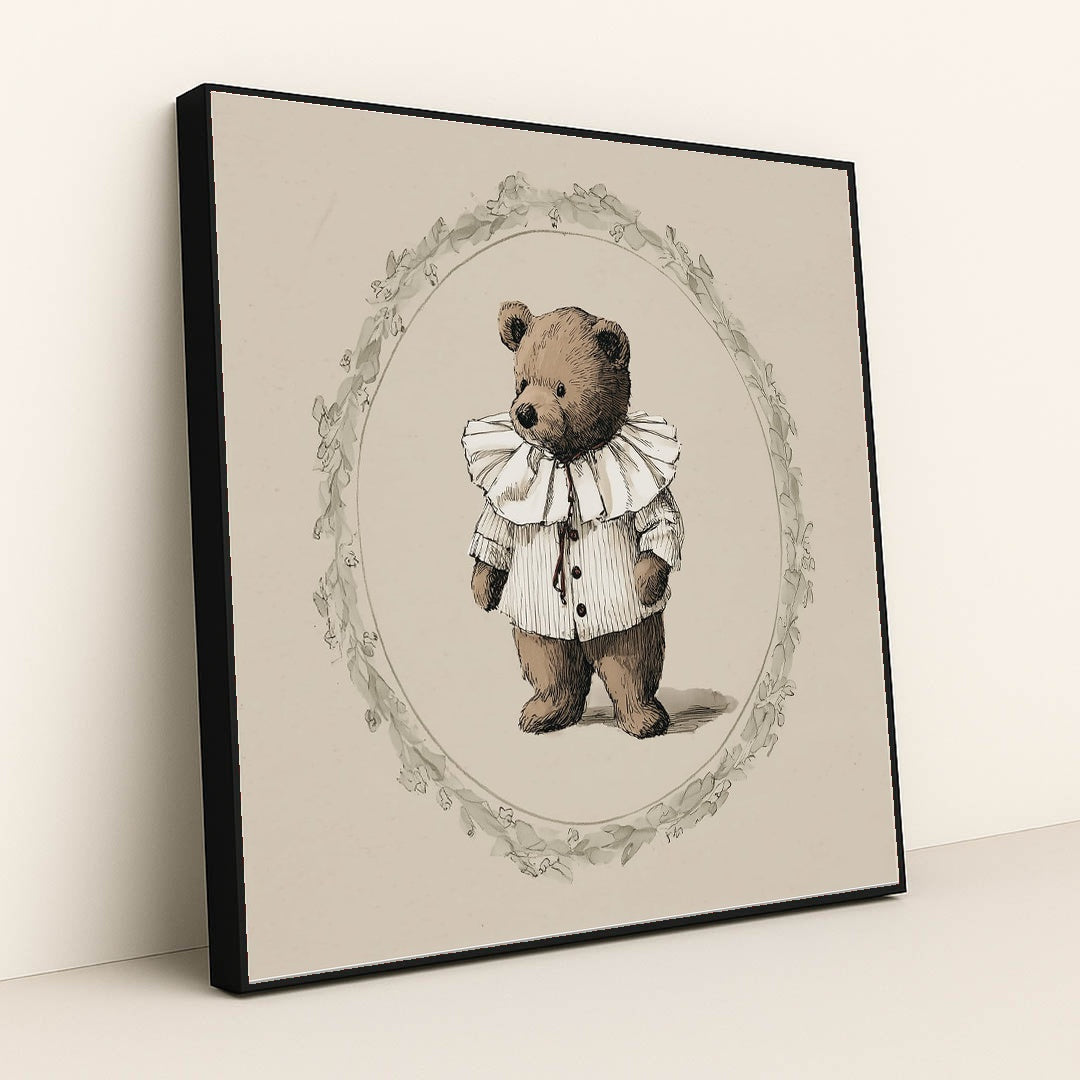 The Distinguished Bear by Anna Stone - Black Frame Stretchiez