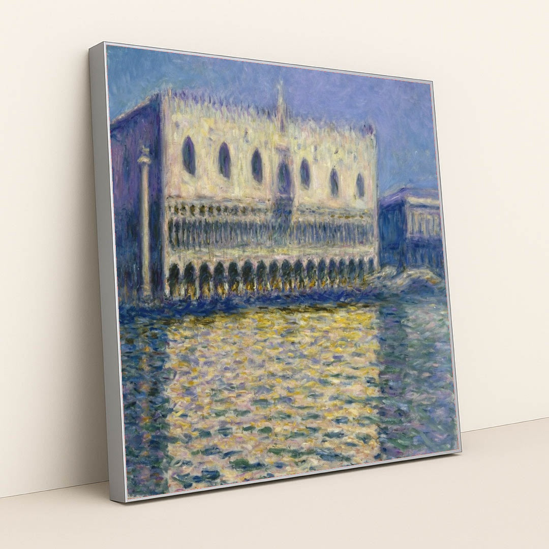 The Doges Palace (Le Palais ducal) by Claude Monet - Silver Frame Stretchiez