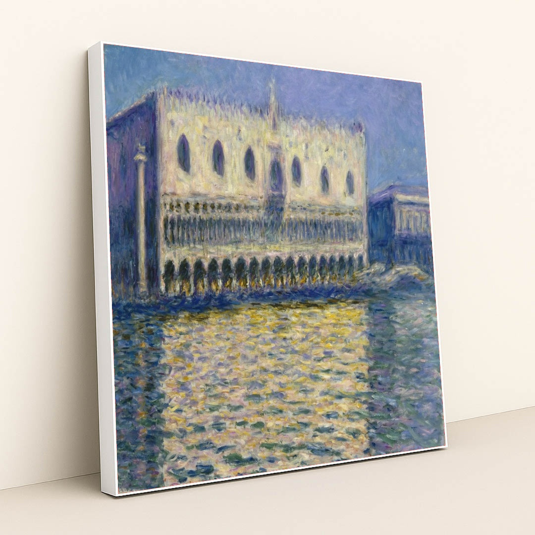The Doges Palace (Le Palais ducal) by Claude Monet - White Frame Stretchiez