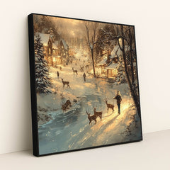 The Evening Watch of the Deer by Wall Gusto™ - Black Frame Stretchiez