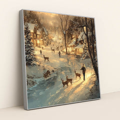 The Evening Watch of the Deer by Wall Gusto™ - Silver Frame Stretchiez