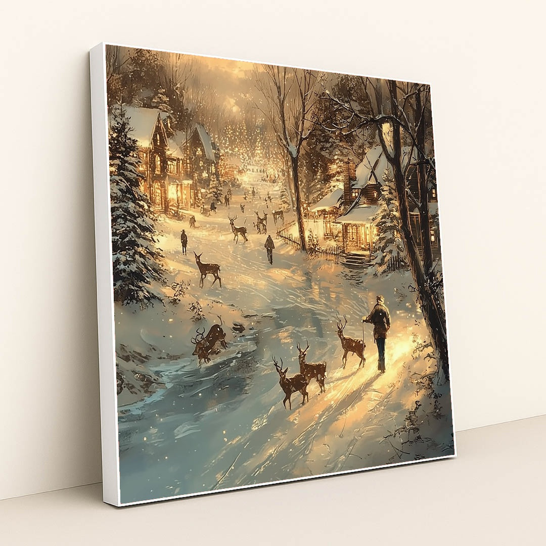 The Evening Watch of the Deer by Wall Gusto™ - White Frame Stretchiez