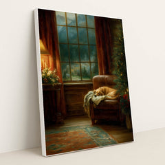 The Fireside Sentinel by James Green - White Frame Stretchiez