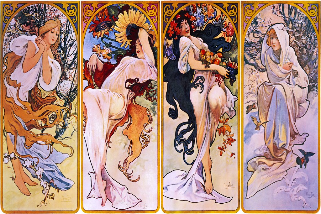 The Four Seasons (1895) by Alphonse Mucha