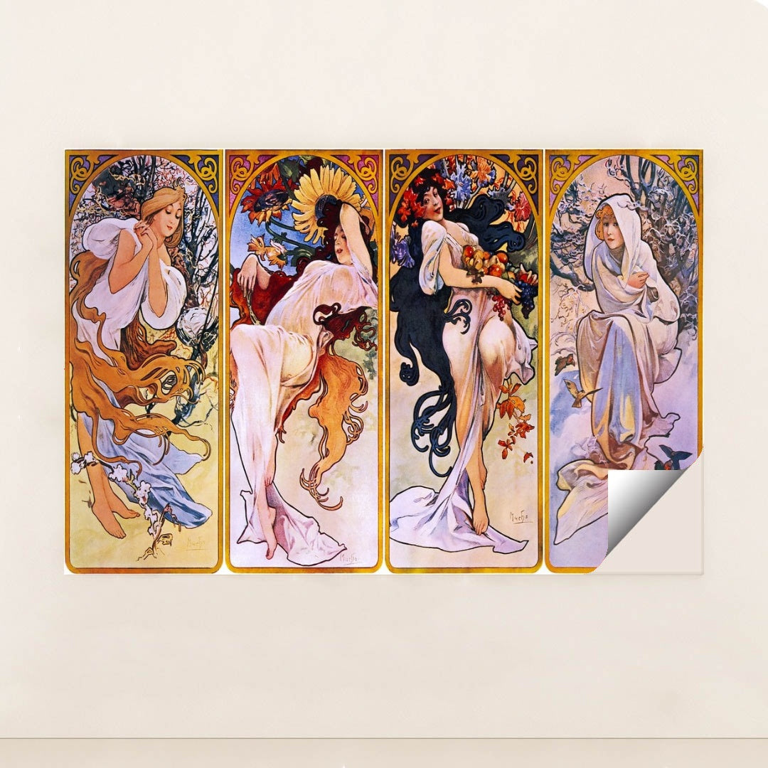 The Four Seasons (1895) by Alphonse Mucha - Peeliez