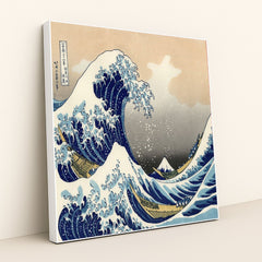 The Great Wave off Kanagawa by Katsushika Hokusai - White Frame Stretchiez