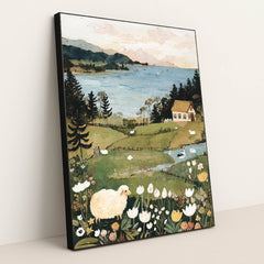 The Hillside Cottage by Anna Stone - Black Frame Stretchiez