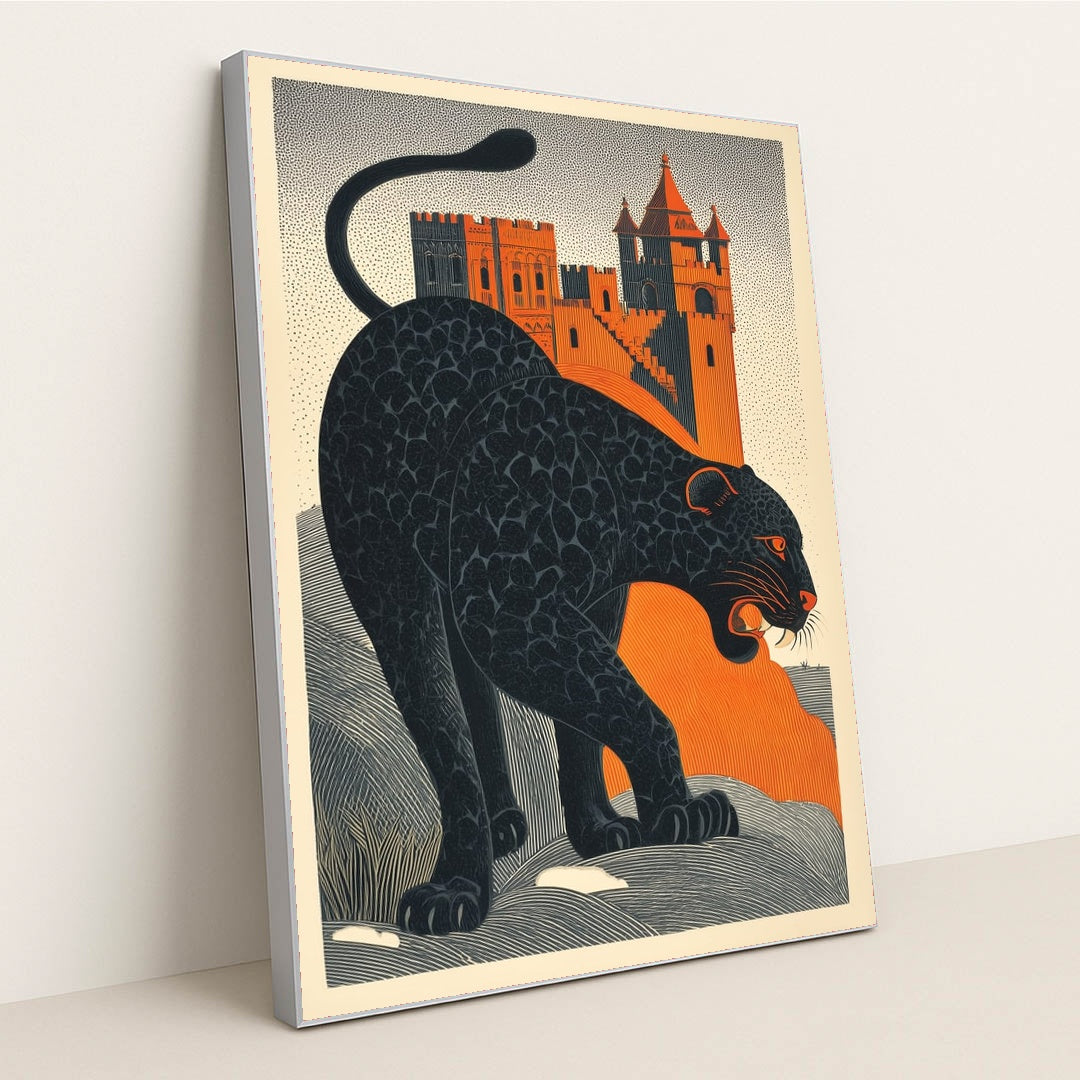 The Panther Below the Spires by CB Designs - Silver Frame Stretchiez