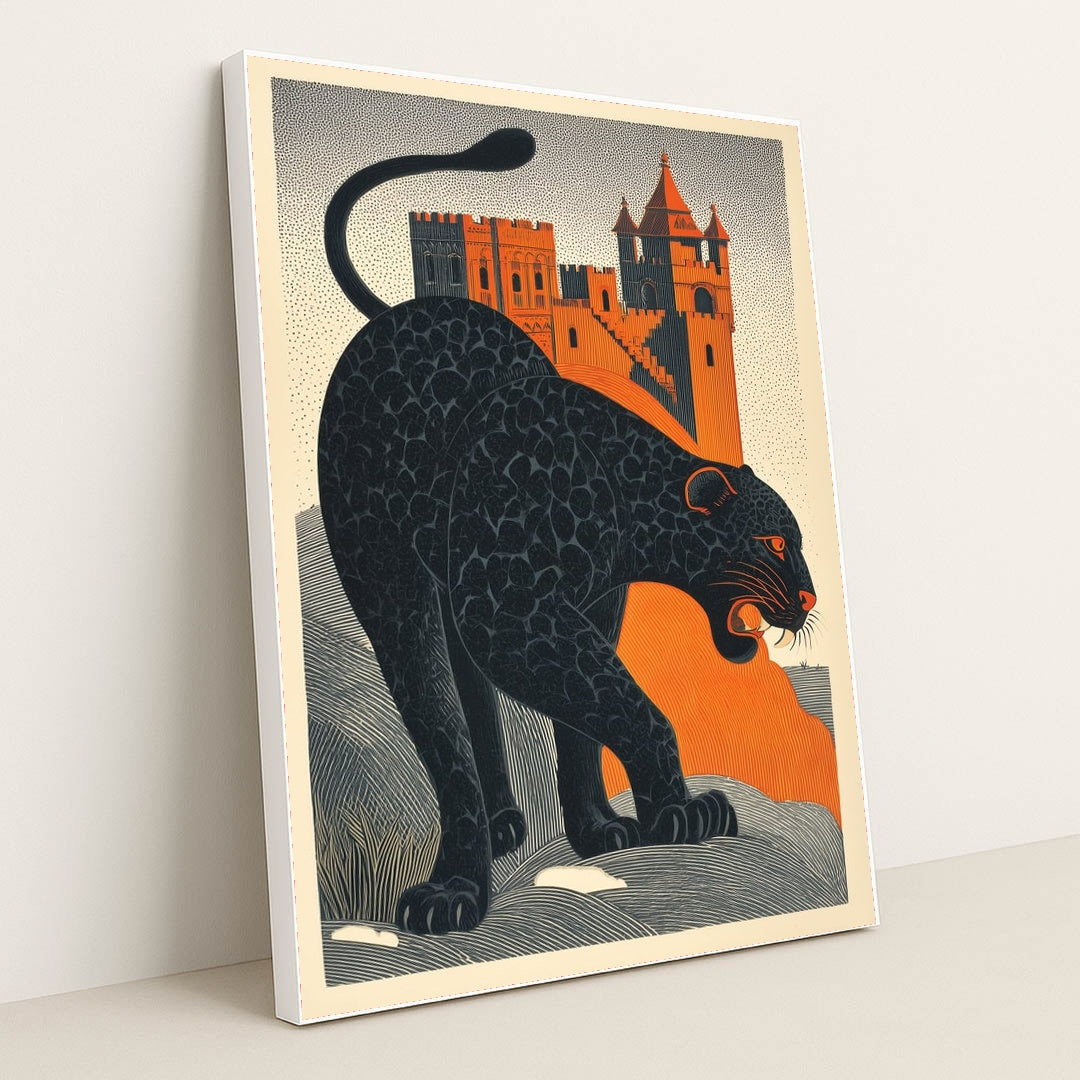 The Panther Below the Spires by CB Designs - White Frame Stretchiez