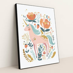 The Peach-Blossom Unicorn by Melissa King - Black Frame Stretchiez