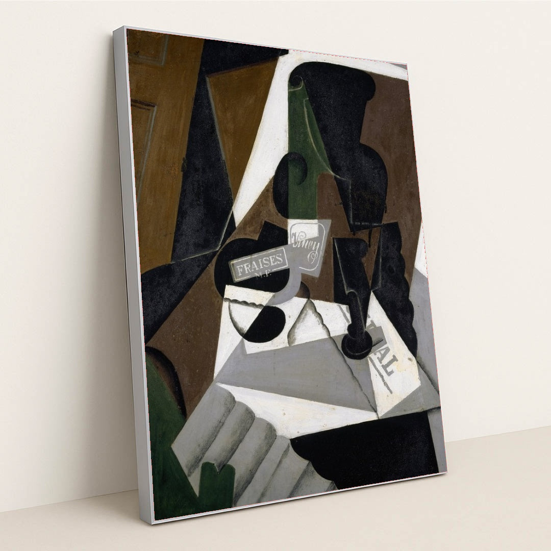 The Pot of Strawberry Jam (1917) by Juan Gris - Silver Frame Stretchiez