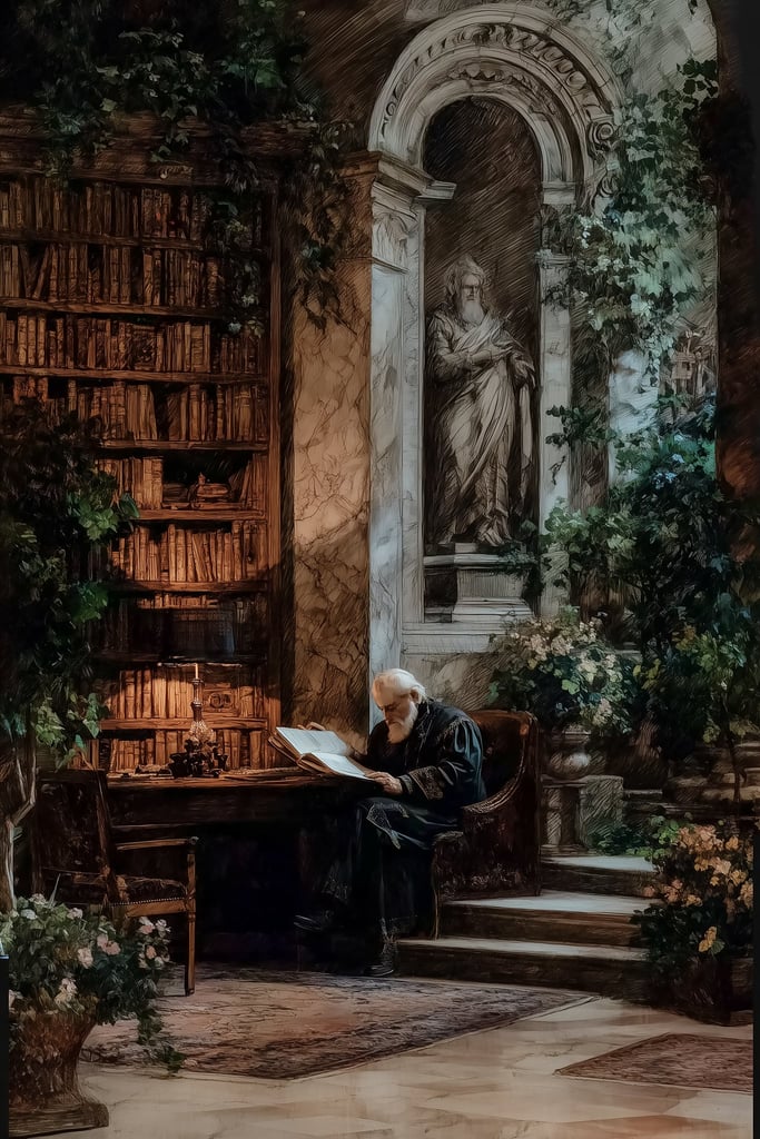 The Scholar's Vigil by Seven Akins