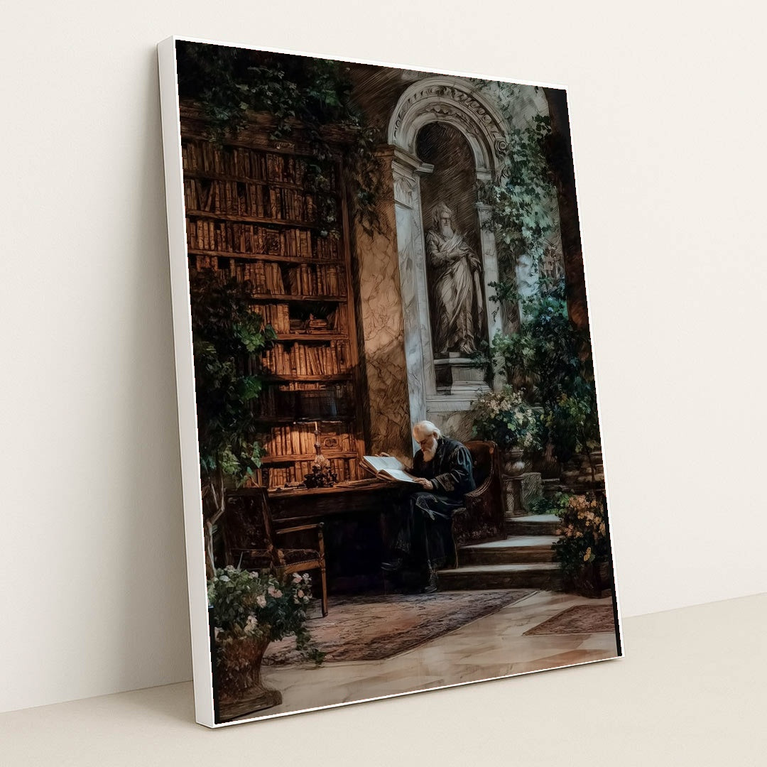 The Scholar's Vigil by Seven Akins - White Frame Stretchiez