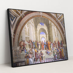 The School of Athens by Raffaello Santi - Black Frame Stretchiez