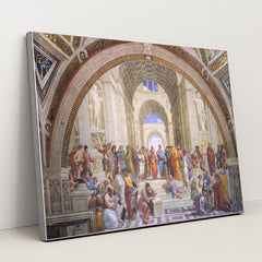 The School of Athens by Raffaello Santi - Silver Frame Stretchiez