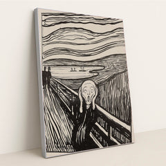 The Scream (1895) by Edvard Munch - Silver Frame Stretchiez