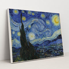 The Starry Night by Vincent Van Gogh - White Frame Stretchiez
