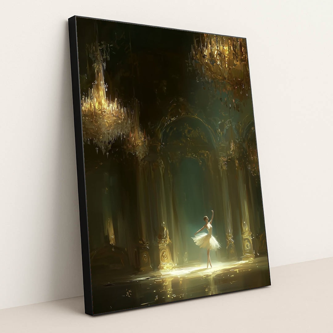 The Swan in Shadow by Seven Akins - Black Frame Stretchiez