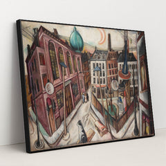 The Synagogue in Frankfurt am Main (1919) by Max Beckmann - Black Frame Stretchiez