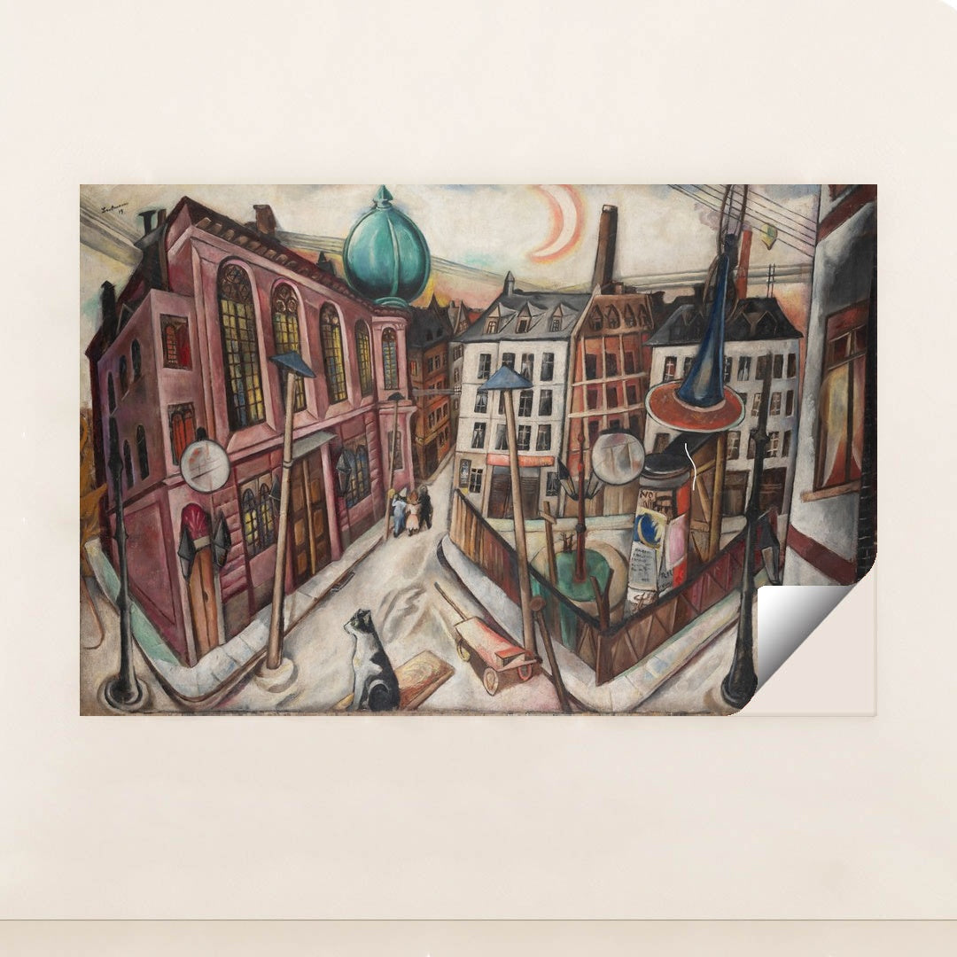 The Synagogue in Frankfurt am Main (1919) by Max Beckmann - Peeliez