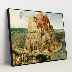 The Tower of Babel by Pieter Bruegel the Elder - Black Frame Stretchiez