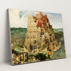 The Tower of Babel by Pieter Bruegel the Elder - Silver Frame Stretchiez