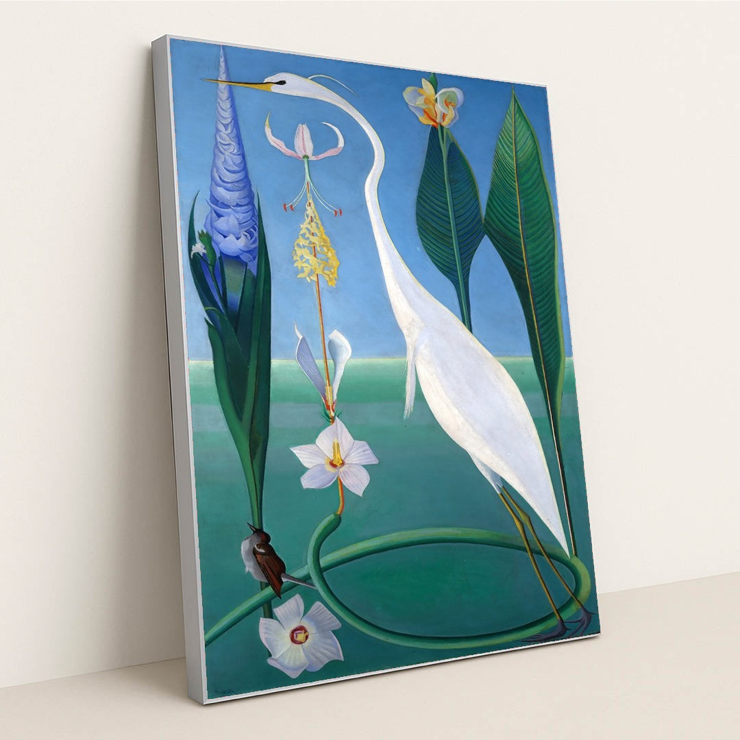 The white-frame Heron (1918–20) by Joseph Stella - Silver Frame Stretchiez