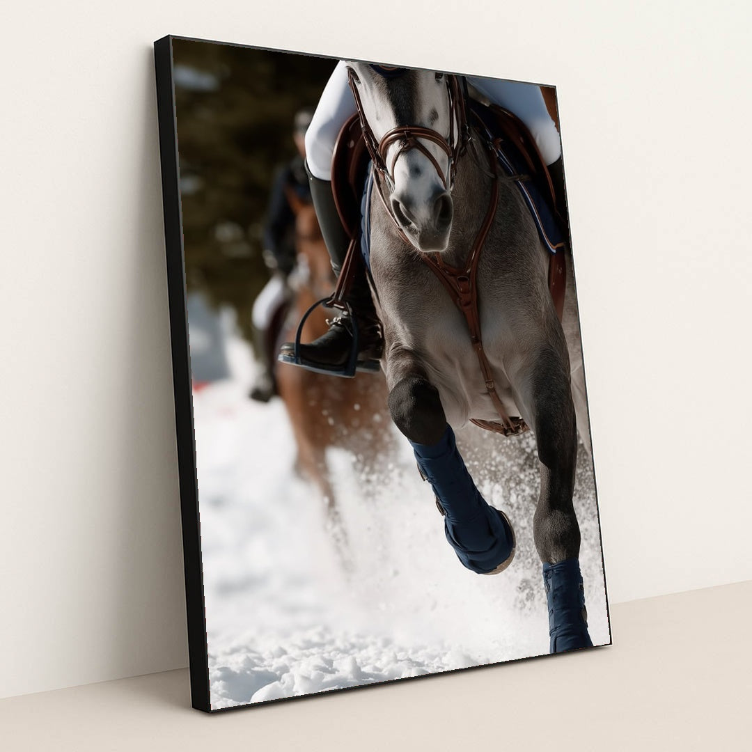 The Winter Gallop by Jessica A - Black Frame Stretchiez