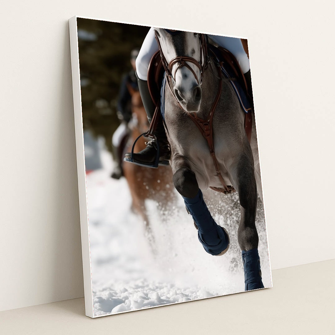 The Winter Gallop by Jessica A - White Frame Stretchiez