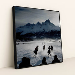 Thunder on the White Turf by Jessica A - Black Frame Stretchiez