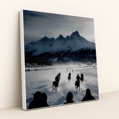 Thunder on the White Turf by Jessica A - White Frame Stretchiez
